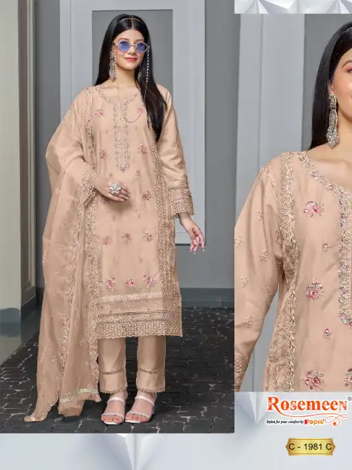 Fepic Rosemeen 1981 Wholesale Organza Pakistani Salwar Kameez - Image 2