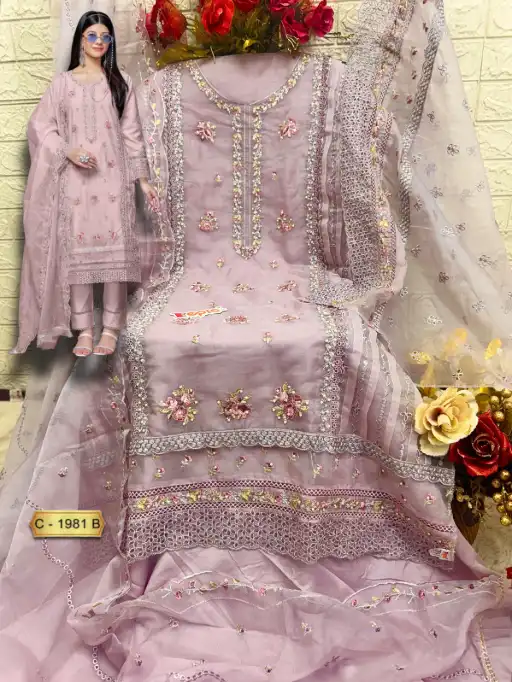 Fepic Rosemeen 1981 Wholesale Organza Pakistani Salwar Kameez - Image 3