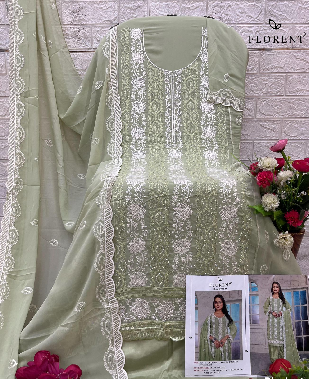 Florent D No. 1032 Wholesale Georgette Pakistani Salwar Suit Catalog - Image 4