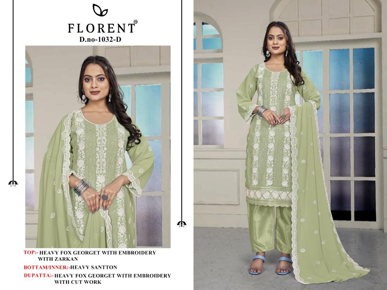 Florent D No. 1032 Wholesale Georgette Pakistani Salwar Suit Catalog - Image 8