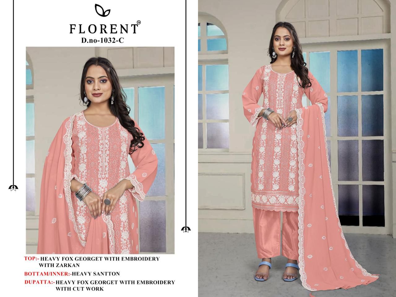 Florent D No. 1032 Wholesale Georgette Pakistani Salwar Suit Catalog - Image 9