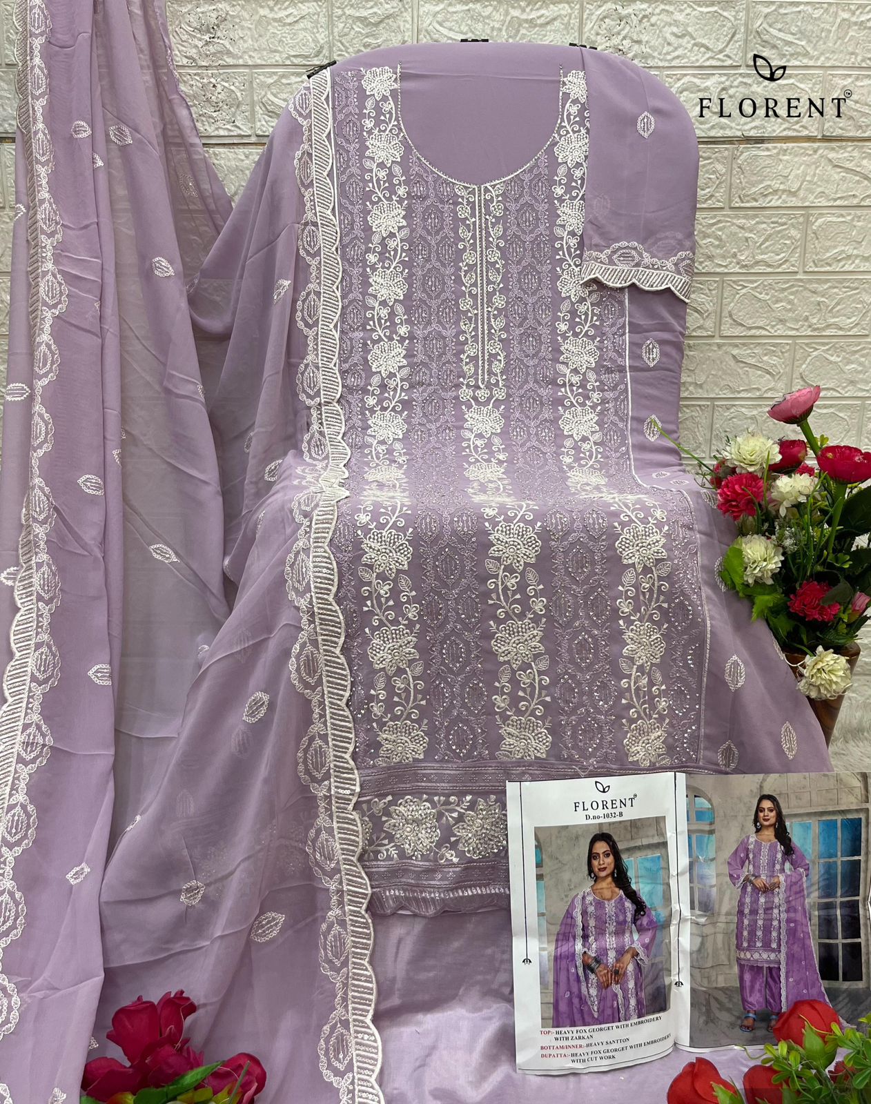 Florent D No. 1032 Wholesale Georgette Pakistani Salwar Suit Catalog - Image 3