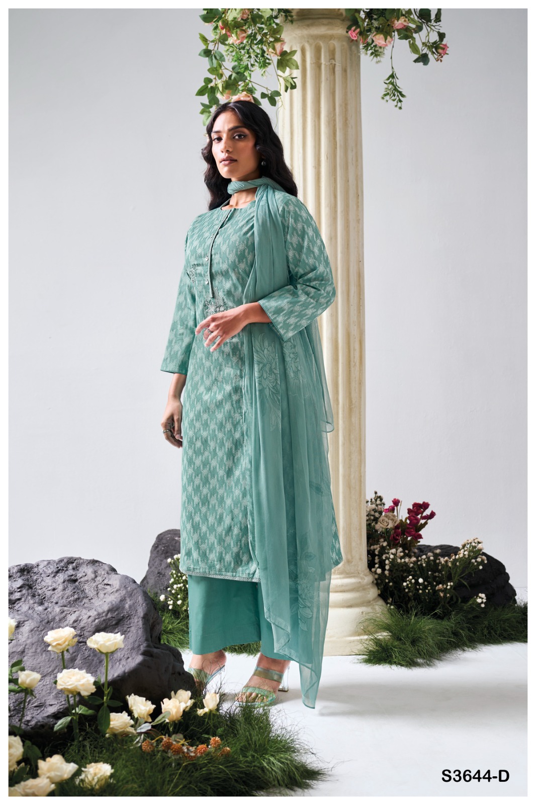 GANGA Gianella 3644 Wholesale Premium Cotton Embroidered Suit Kameez - Image 2