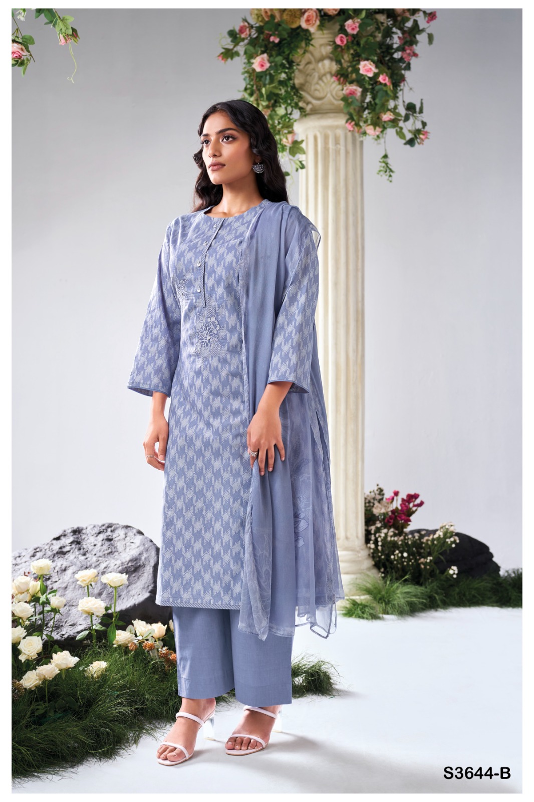 GANGA Gianella 3644 Wholesale Premium Cotton Embroidered Suit Kameez - Image 5