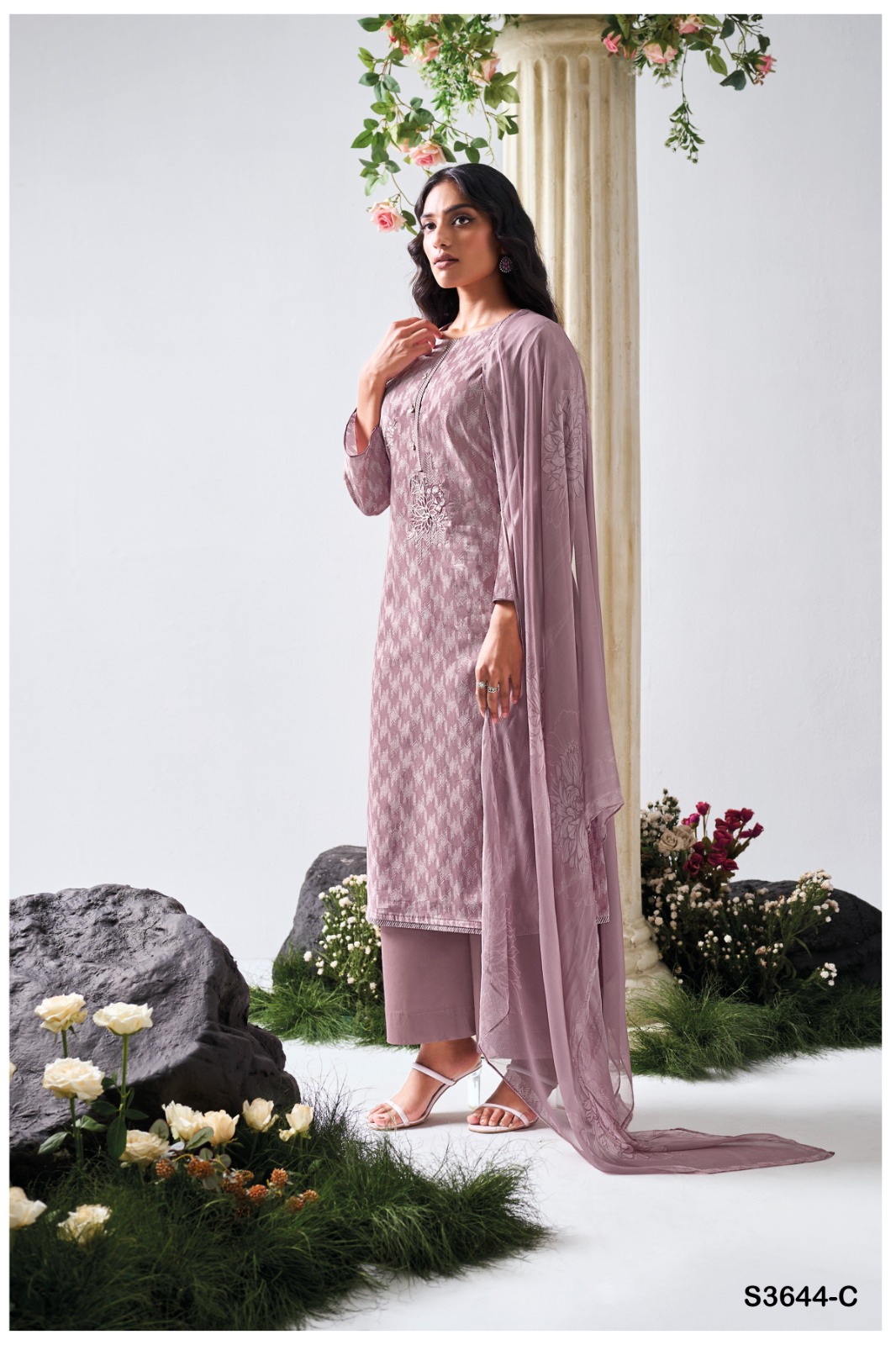 GANGA Gianella 3644 Wholesale Premium Cotton Embroidered Suit Kameez - Image 4