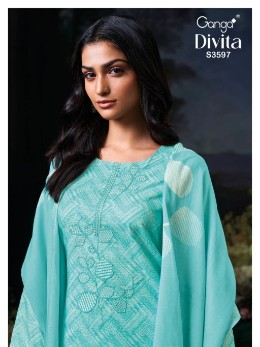 Ganga Divita 3597 Wholesale Premium Cotton Salwar Kameez Collection