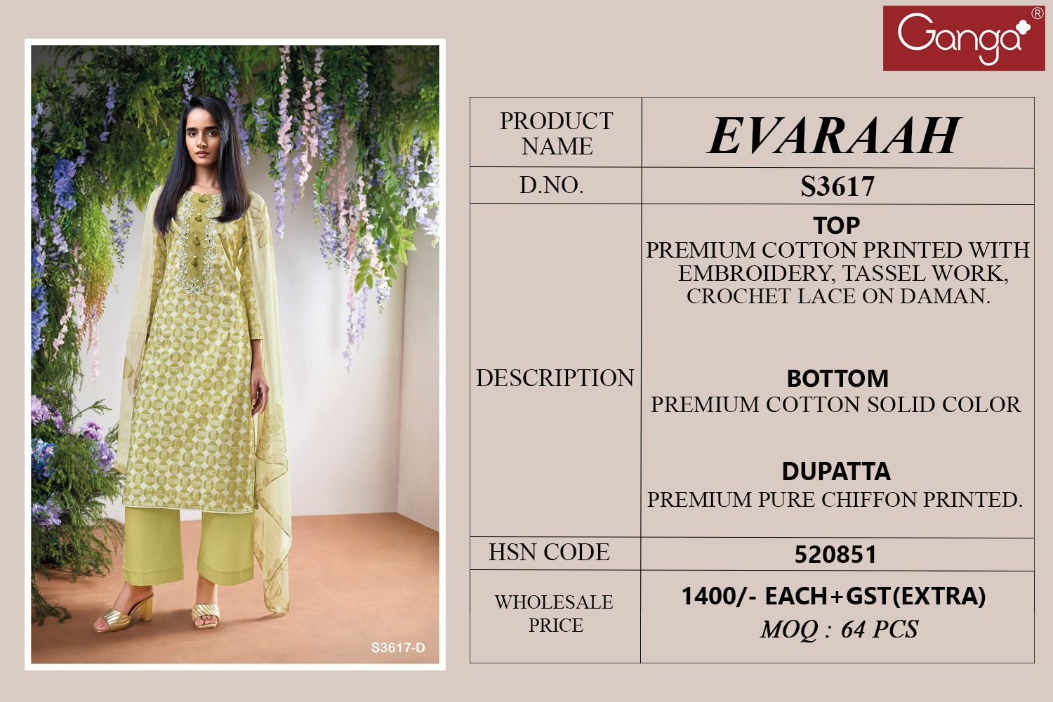 Ganga EVARAAH 3617 Wholesale Premium Cotton Salwar Kameez - Image 6