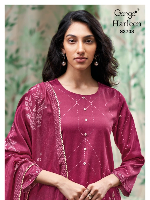 Ganga Harleen 3708 Wholesale Cotton Salwar Kameez Catalog