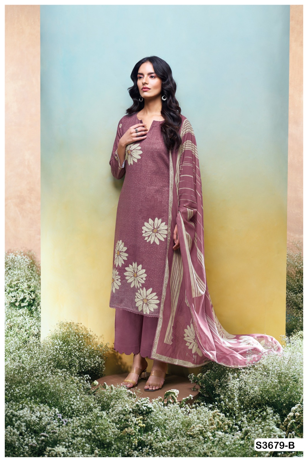 Ganga Kalani 3679 Wholesale Cotton Linen Salwar Kameez - Image 4