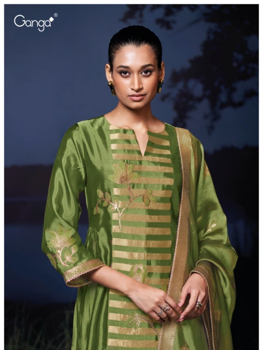 Ganga Naima 3571 Wholesale Viscose Silk Salwar Kameez Catalog