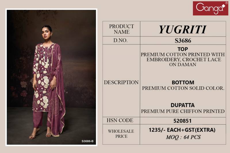 Ganga Yugriti Wholesale Pure Cotton Salwar Kameez Collection - Image 5