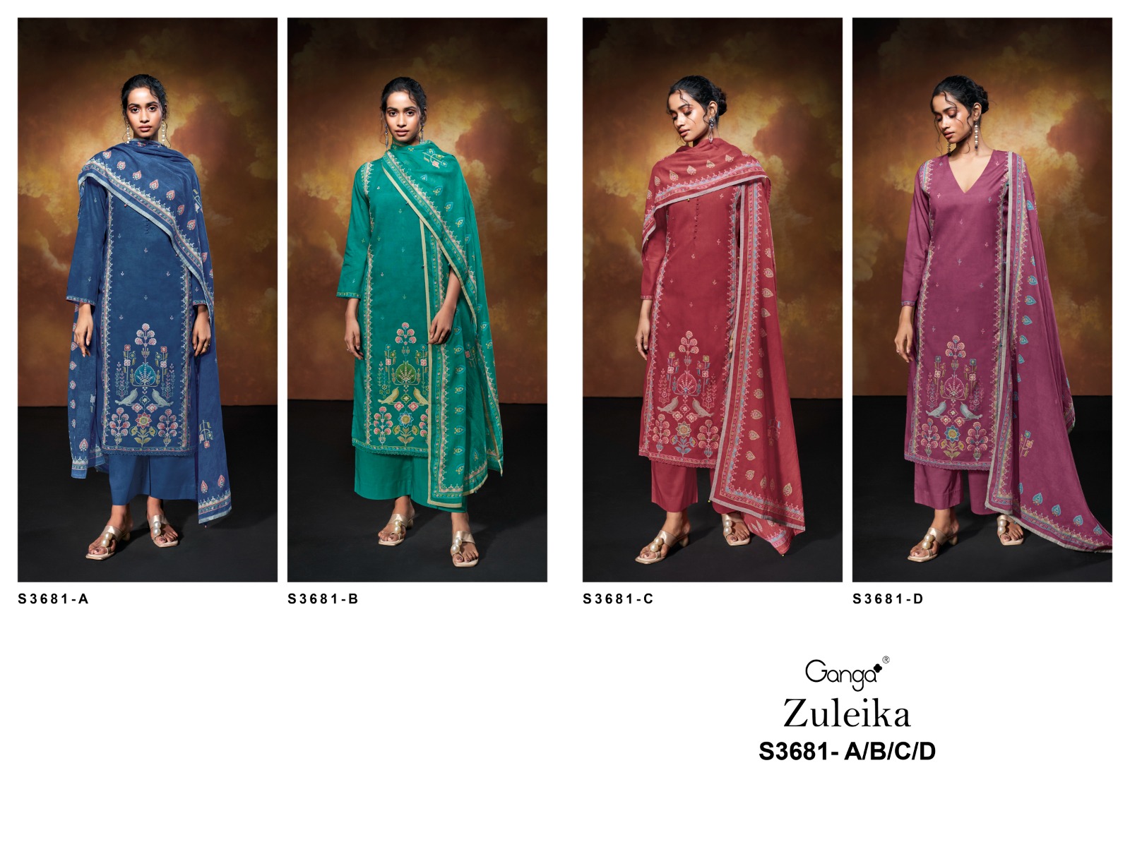 Ganga Zuleika 3681 Wholesale Pure Mul Cotton Salwar Kameez - Image 6