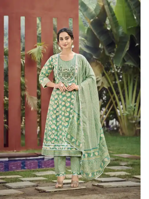 Hinaya Simi Vol 2 Wholesale Cotton Cambric Anarkali Kurti Collection - Image 2