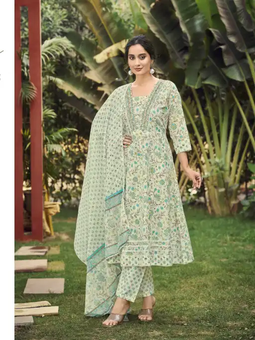 Hinaya Simi Vol 2 Wholesale Cotton Cambric Anarkali Kurti Collection - Image 3