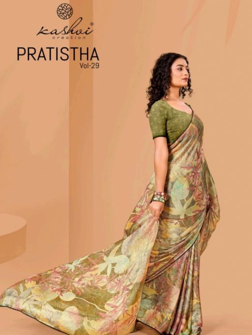Kashvi Creation Pratistha Vol 29 Wholesale Brasso Fancy Saree Catalog - Image 7
