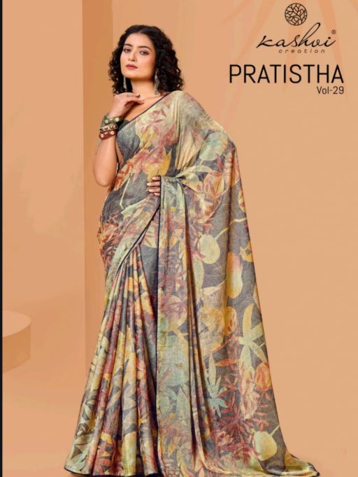 Kashvi Creation Pratistha Vol 29 Wholesale Brasso Fancy Saree Catalog - Image 9