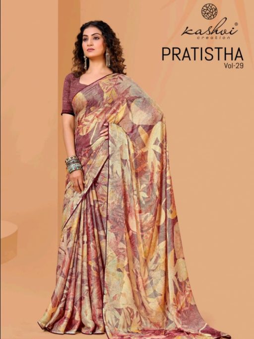 Kashvi Creation Pratistha Vol 29 Wholesale Brasso Fancy Saree Catalog - Image 2