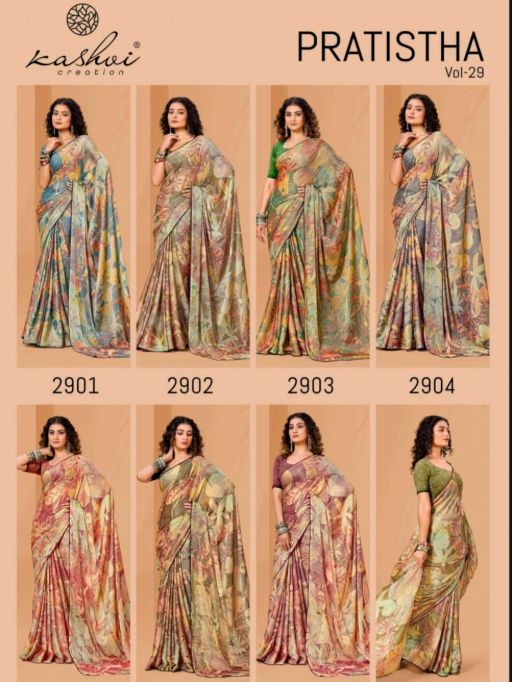 Kashvi Creation Pratistha Vol 29 Wholesale Brasso Fancy Saree Catalog - Image 10
