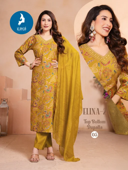 Kaya Kurti Elina 2 Readymade Wholesale Cotton Kurti Bottom With Dupatta Set - Image 6