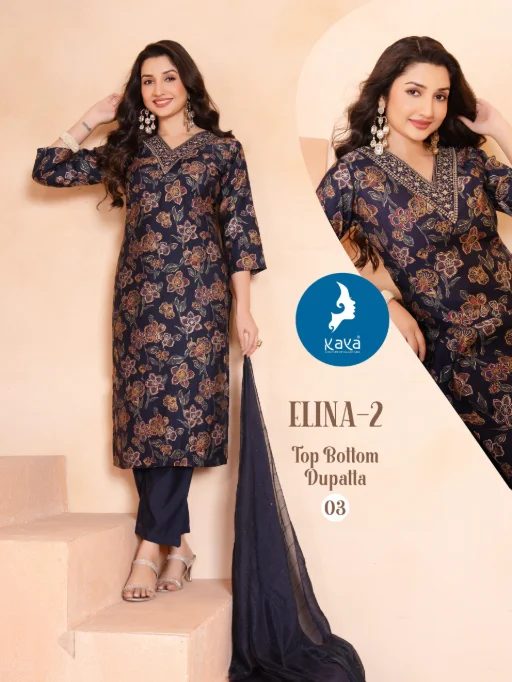 Kaya Kurti Elina 2 Readymade Wholesale Cotton Kurti Bottom With Dupatta Set - Image 3