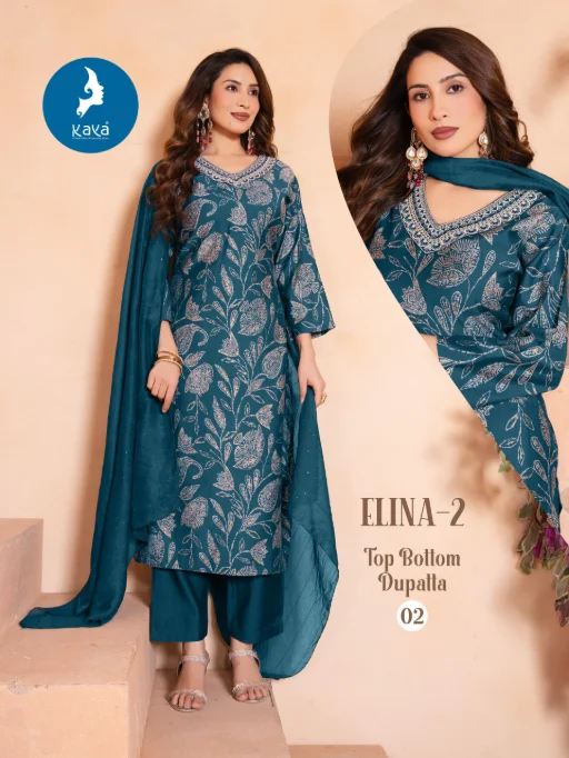 Kaya Kurti Elina 2 Readymade Wholesale Cotton Kurti Bottom With Dupatta Set - Image 4