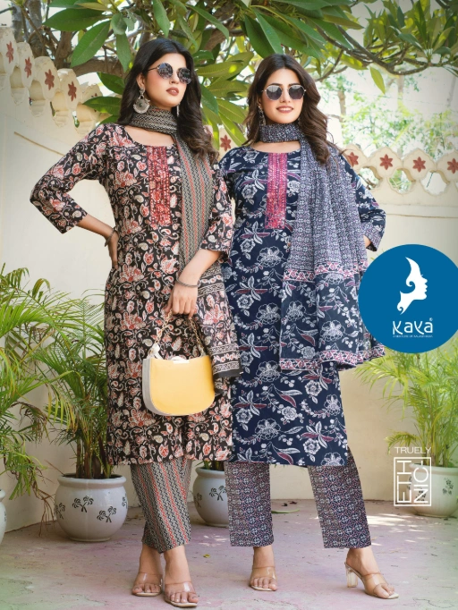 Kaya Kurti Manisha Wholesale Cotton Kurti With Bottom Dupatta Catalog