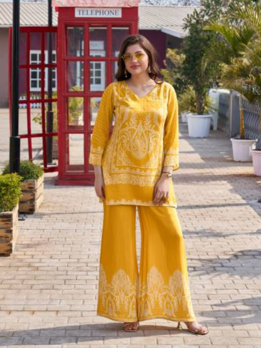 Label Khoj Vacay Mode Viscose Maslin Wholesale Co-Ord Set