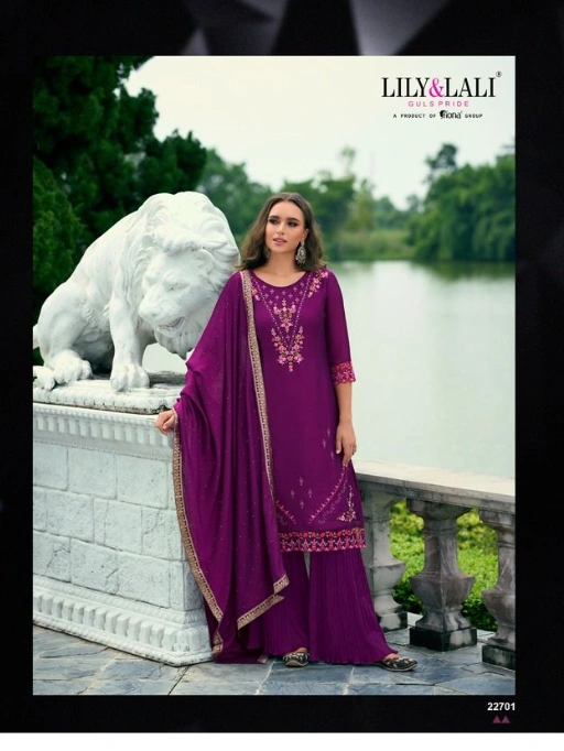 Lily Lali Malang Vol 2 Wholesale Readymade Vichitra Silk Sharara Suit - Image 2