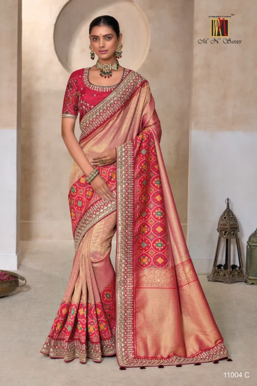 Wedding Saree Wholesale Kanjivaram Patola Saree Embroidery Blouse Saree Premium Silk Sarees