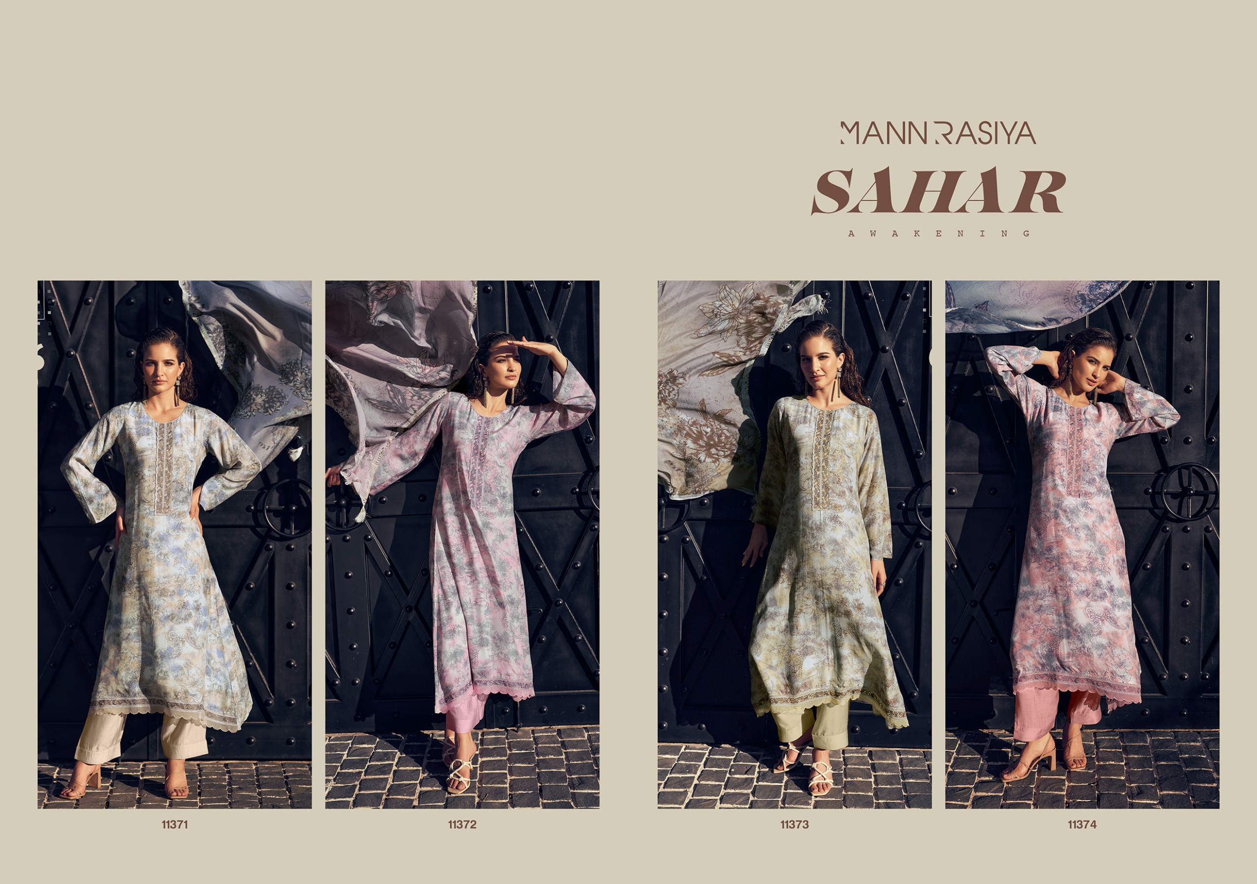 Mannrasiya Sahar Wholesale Pure Muslin Silk Salwar Kameez Collection - Image 11