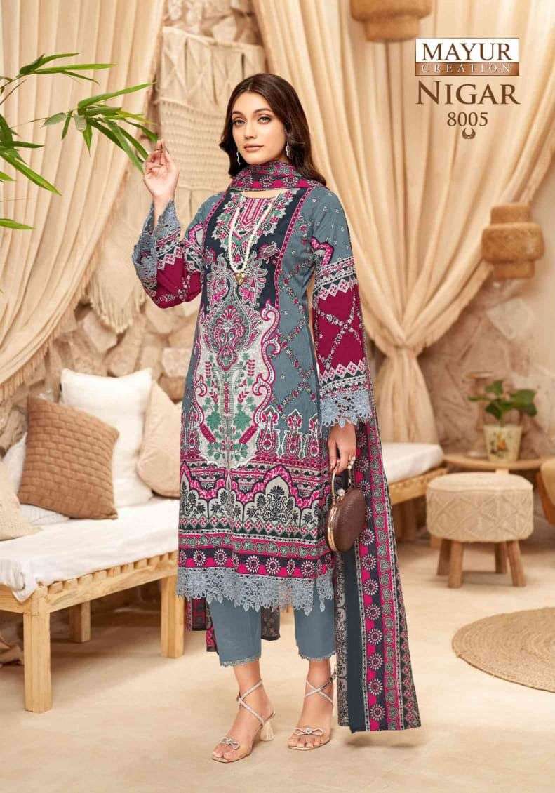 Mayur Creation Nigar Vol 8 Wholesale Karachi Cotton Pakistani Suit - Image 7
