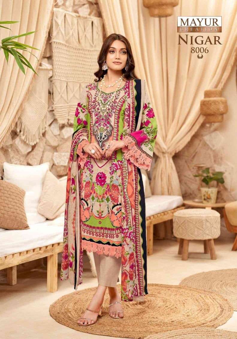Mayur Creation Nigar Vol 8 Wholesale Karachi Cotton Pakistani Suit - Image 9