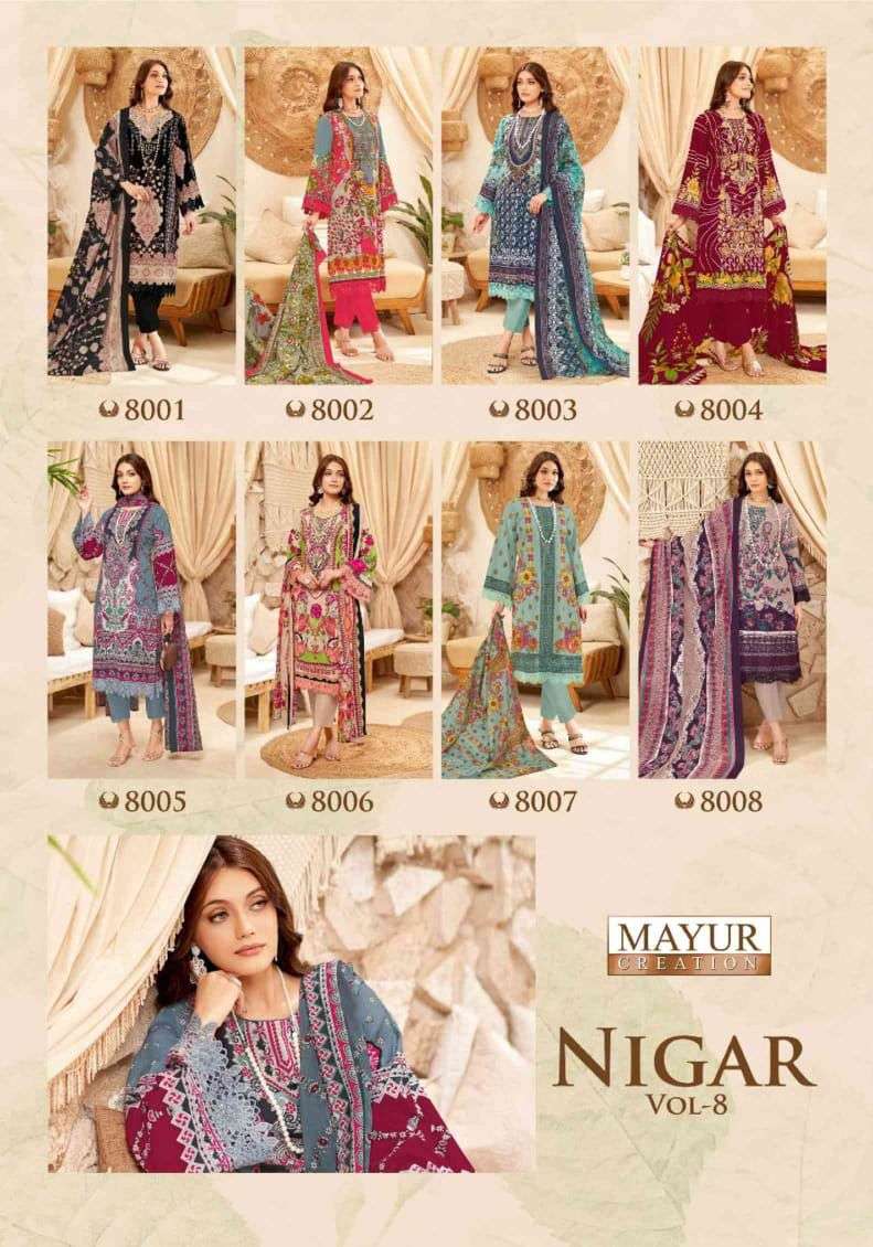 Mayur Creation Nigar Vol 8 Wholesale Karachi Cotton Pakistani Suit - Image 10