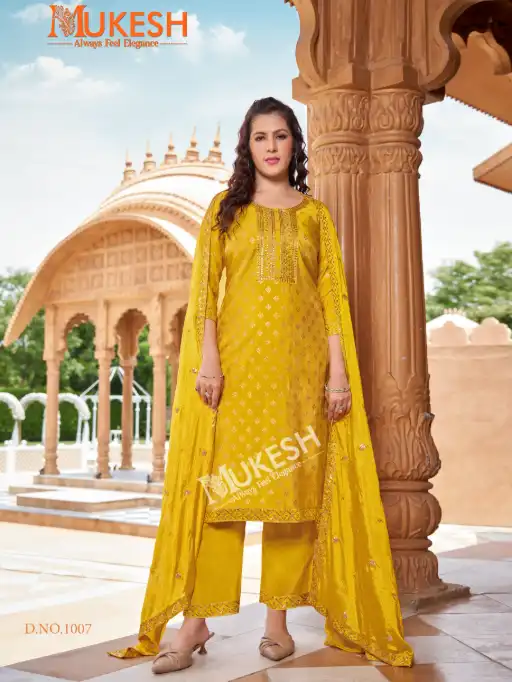 Mukesh Mannat V 2 Wholesale Embroidered Kurti With Bottom Dupatta - Image 9