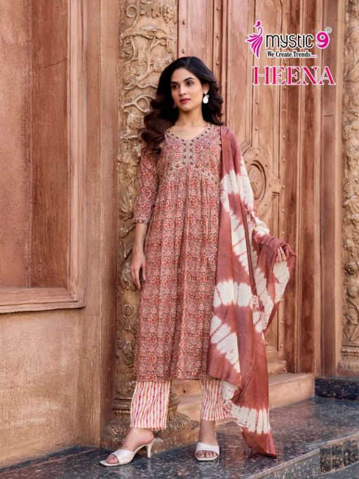 Mystic 9 Heena Vol 7 Wholesale Premium Rayon Kurti With Bottom Dupatta - Image 8