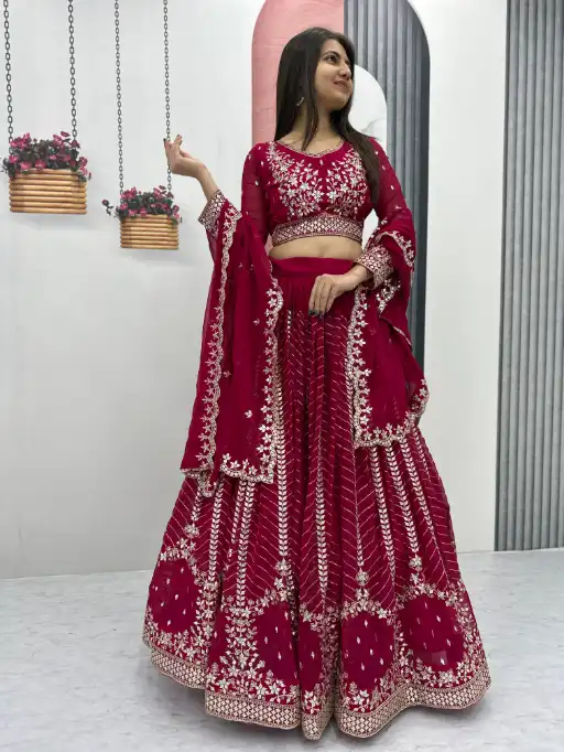 Prisha PF-020 Heavy Fox Georgette Embroidered Lehenga Choli Collection