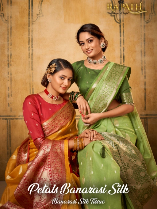 RajPath Fabrics Petals Banarasi Tissue Wholesale Saree