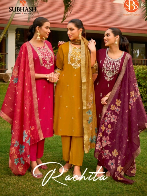 SBS Modethnic Fashion Rachita Wholesale Readymade Chinon Salwar Suit