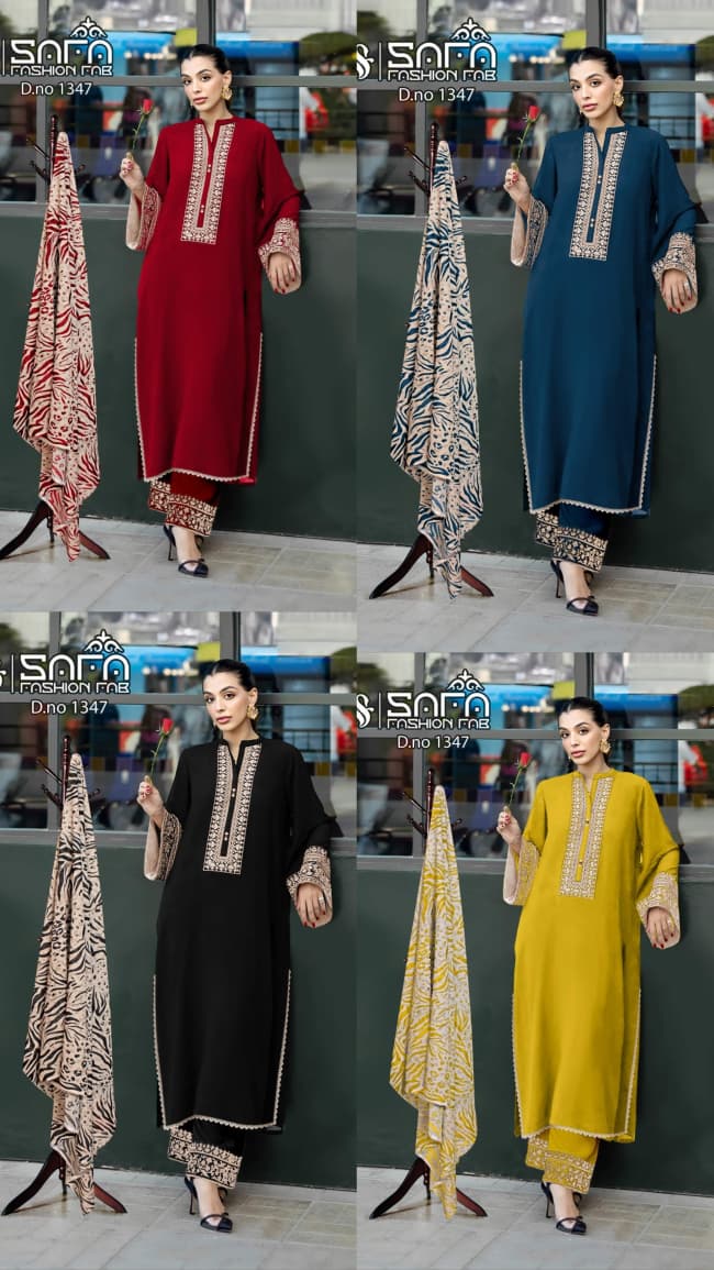 Safa Fashion Fab 1347 Wholesale Georgette Readymade Pakistani Suit - Image 5