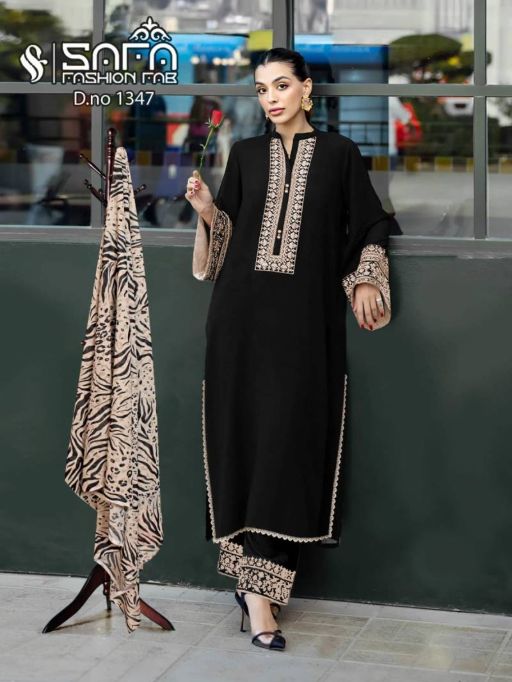 Safa Fashion Fab 1347 Wholesale Georgette Readymade Pakistani Suit