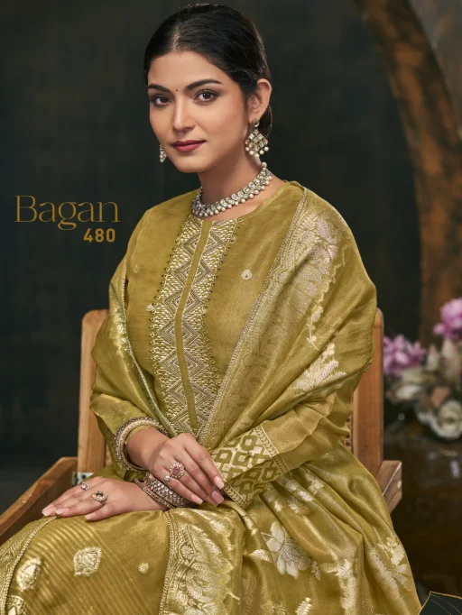 Sahiba Bagan Fancy Jacquard Designer Handwork Salwar Kameez