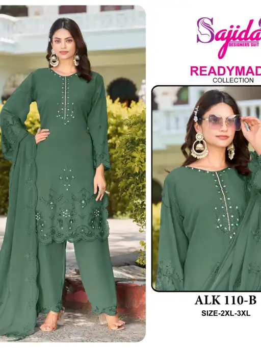 Sajida Designer ALK 110-A D Wholesale Readymade Georgette Pakistani Suit - Image 3