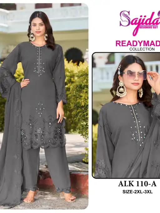 Sajida Designer ALK 110-A D Wholesale Readymade Georgette Pakistani Suit - Image 2