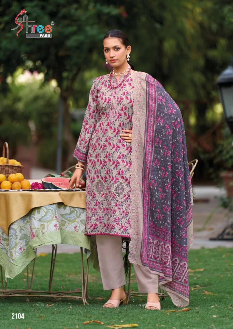Shree Bin Saeed Lawn Collection Vol 21 Readymade Cotton Suit Set - Image 4