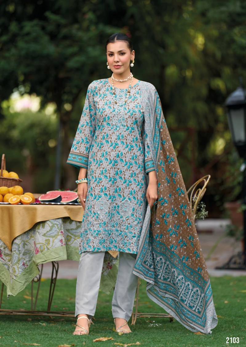 Shree Bin Saeed Lawn Collection Vol 21 Readymade Cotton Suit Set - Image 6