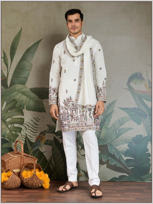 Shubhvastra Rajwada Attire 3 Men’s Wedding Kurta Dupatta Collection