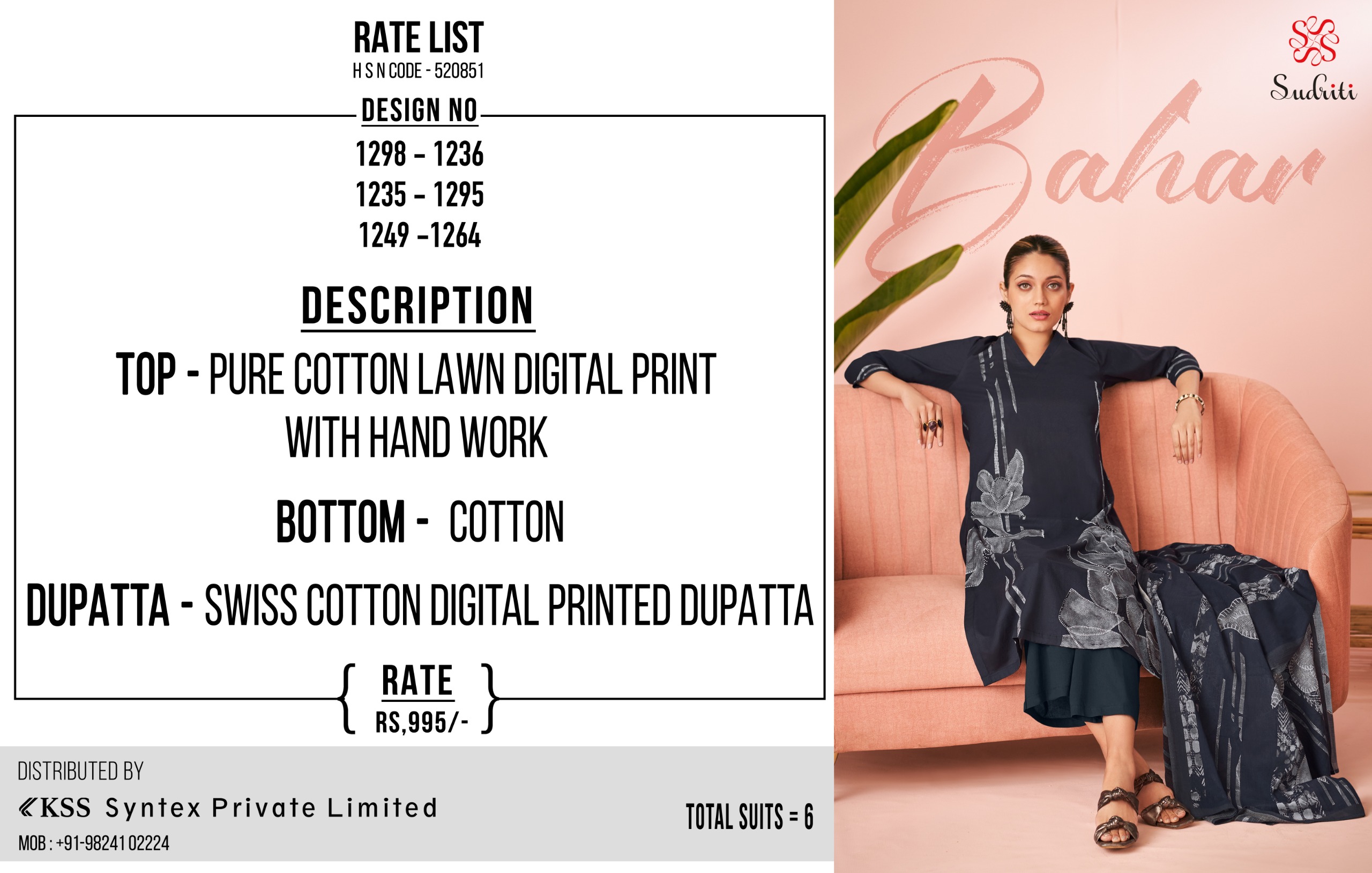 Sudriti Bahar Wholesale Pure Cotton Lawn Salwar Kameez Collection - Image 6