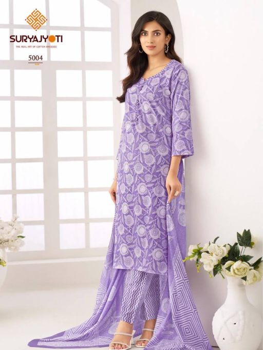 Suryajyoti Ice Look Vol 5 Wholesale Cotton Kurti With Bottom Dupatta