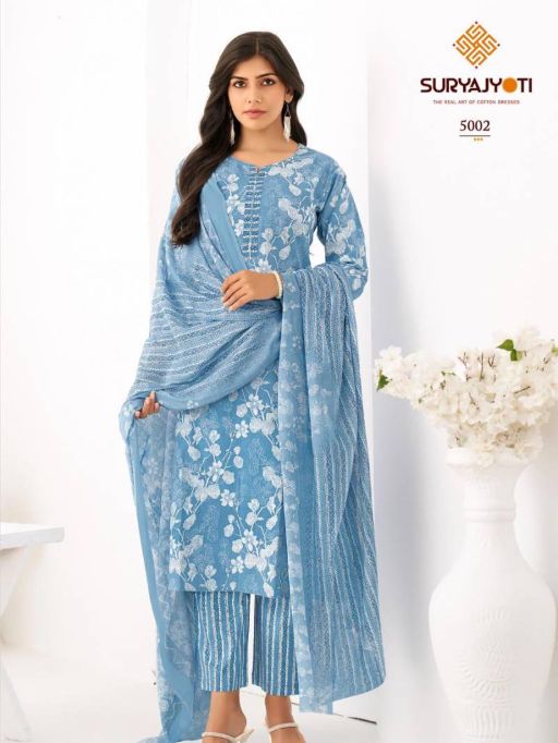 Suryajyoti Ice Look Vol 5 Wholesale Cotton Kurti With Bottom Dupatta - Image 7