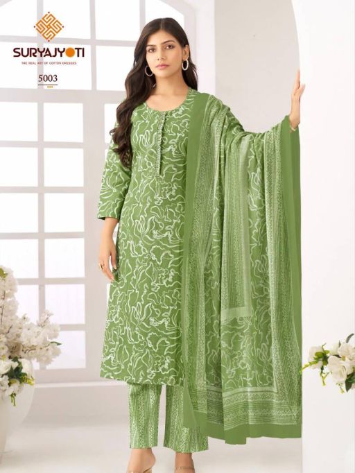 Suryajyoti Ice Look Vol 5 Wholesale Cotton Kurti With Bottom Dupatta - Image 8